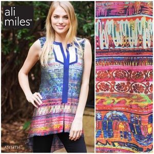 Ali Miles Multicolor Sleeveless Top